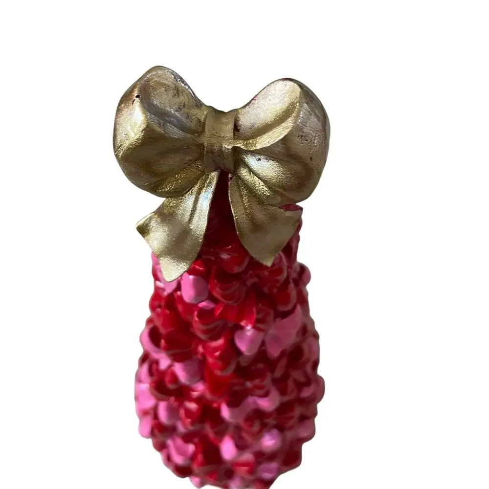 Cupcakes & Cashmere Red and Pink Bow Christmas Tree Gold Bow Topper New
